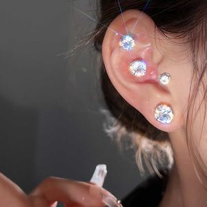 Fascino moda elegante cristallo clip orecchio magnetico per le donne di lusso grande zircone cuore rotondo orecchini senza gioielli penetranti AA230518