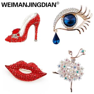 Weimanjingdian varumärke blandade stilar Girl's Favors Lips / High Heel / Eye / Dancing Girl Fashion Brooch Pins Collections
