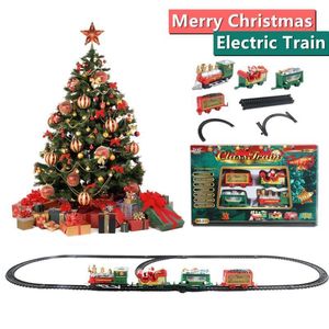 ElectricRCトラッククリスマスエレクトリックトレインおもちゃ鉄道おもちゃ音楽レースサンタクロースデコレーションミニモデル230518