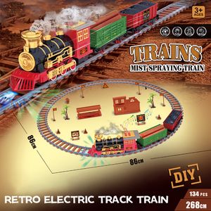 ElectricRC Track Electric Train Set Montering Railway Tracks Toys Dekor Birthday Presents for Kids Party Christmas Christmas 230518