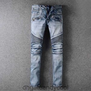 Джинсовые джинсы Amirres Jeans Designer Pants Pating Patchwork Man New Men's Old Men Menmy's Permonized Slim Motorcycle Pants PBXA