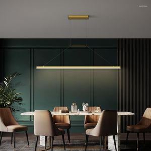 Lampadari Lampadario a LED Nero/bianco/oro Moderno semplice studio Lungo ristorante Ufficio Bar Decorazione