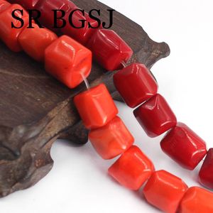 Crystal Free Shipping 1214mm Red / Orange Column Fashion Jewelry Design Real Genuine Natural Coral Beads Strand 15"