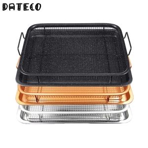 BBQ Tools Tillbehör Copper Baking Tray Oil Freing Baking Pan Non-Stick Chips Basket Baking Dish Grill Mesh Barbecue Tools Cookware for Kitchen 230518