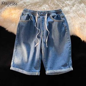 Men Shorts Casual Design Design Trouser Blue All-Match Ulzzang Prawstring Baggy Streetwear Adolesce