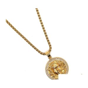 Colares pendentes unissex 316l aço inoxidável fresco de ouro medusa limpo Cadeia de pedra entrega jóias pingentes de jóias dhzyu