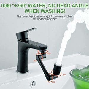 Bathroom Sink Faucets 1440 Degree Rotatable Extension Faucet Sprayer Head 1080 360 Universal Tap Extend Adapter Aerator Extender 230518