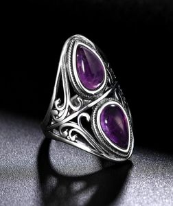 s Luxury Vintage Natural Amethyst 925 Sterling Silver Jewelry Wedding Anniversary Party Ring Gifts for Women8505684