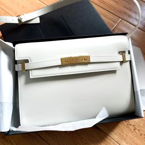Womens White Handbag Bag Bag Luxurys حمل Gold Crossbody Manhattan Facs Mens أصلي أكياس كتف مربعة مصممة مصممة