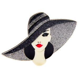 CINDY XIANG Acrilico Indossare Grande Cappello Bella Signora Spilla Fibra di Acetato Pin Elegante Gioielli da Donna di Alta Qualità