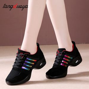 Sapatos de dança tênis de dança para mulheres sapatos de jazz malha moderna sênis de dança de dança respirável sapatos de fitness de dança leve para mulheres 230518