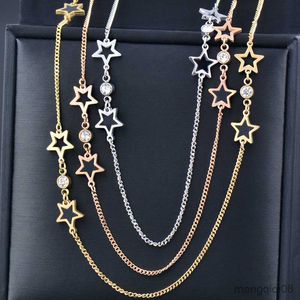 Rostfritt stål halsband för kvinnor klassisk ihålig stjärna choker halsband mode smycken ny ankomst
