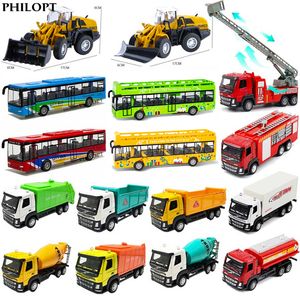 Diecast Model High Simulation Toy Car Plastic PullBack Bus Inertia City Tour ABS Toys Gifts For Children Kids 230518