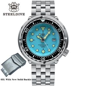 Начатые часы Color SD1975 SteelDive Tuna Men Classic Watch Super Luminous Ceramic Bezel 300M водонепроницаемый 316L Case NH35 Dive Brilstionwatch 230519