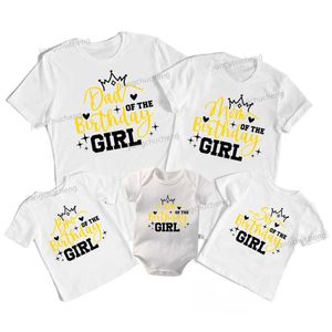 Family Matching Outfits Mom Dad Brother sisters Birthday Girl's Shirt Cotton Matching Mom Dad Baby's Tee Baby's Bodysuit Birthday Party Family Clothing G220519