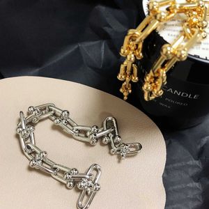 Hot Picking TFF Bracelet S925 silver plated 18K white gold men and women couples luxury thick chain fashion versatile