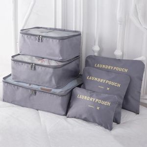Storage Bags Practical Suitcases Zipper Design Convenient Luggage Packing Cube Travel Pouch 6Pcs/Set