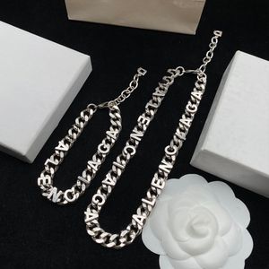 Necklace Designer 925 silver Cuban chain necklace bracelet set Pendant necklace minimalist version of luxury womens jewellery