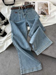 Women's Jeans Office Lady Simple Daily Basic High Waist Jean Trousers Loose Wide Leg Straight Women Denim Pants Autumn Korean Style 230519