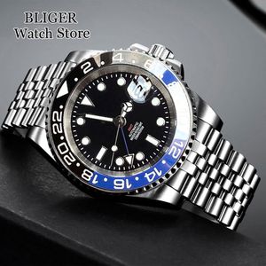 Wristwatches Luxury Dive NH34A 20ATM Waterproof 40mm Black Dial GMT Function NH34 Automatic Watch For Men Jubilee Bracelet Ceramics Bezel 230519