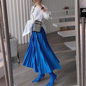 Юбки Ashgaily 2023 Длинная юбка для женщин с высокой талией плиссированной повседневная мода Элегантная женская офисная юбка