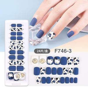 Ложные гвозди 24pc/ Set Cartoon Nail Art поддельные наклейки с полным покрытием.