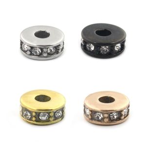 Crystal 316l Stainless Steel Crystal Beads 2mm Small Hole Spacer Bead Charms for String Bracelet Jewelry Making Wholesale