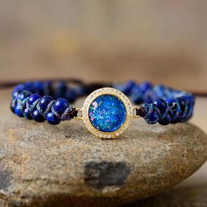 Chain Royal Blue Opal Charm Armband Jaspers String flätad Strand Friendship Macrame Wristband Braclet Homme PEELS SMEEDDE POOSITY 230518