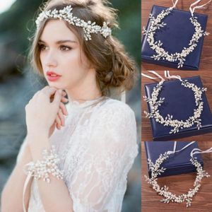 Hårklipp kristallpärla pearband hårband strass tiara för kvinnor brud brud bröllop tillbehör smyckeband