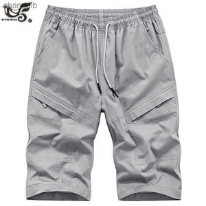 Summer Cotton Cargo Tactical Beach Short Men Streetwear Multi-Pocket Casual Work Shorts for Gym Joggers Sport Military PantsL230519