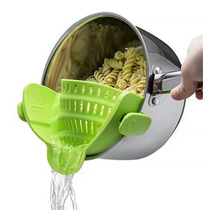 Silicone Colanders Kitchen Clip On Pot Strainer Drainer For Draining Excess Liquid Draining Pasta Vegetable Cookware E0519