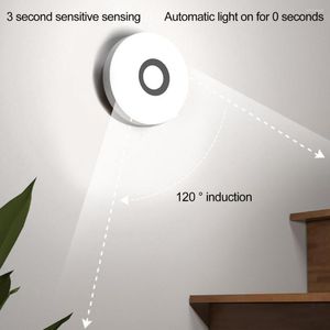 Luci notturne Lampada da comodino a LED Alta sensibilità Ampia funzione di rilevamento Temperatura colore Regolabile Induzione intelligente del corpo umano