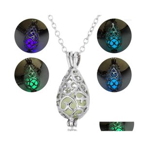 Naszyjniki wiszące 3PCS Otwarty pusta światła Luminous Fat Water Drop Naszyjnik Wazon Starry Night Pearl Love for Cluplespendant dostarczenie DHR1D