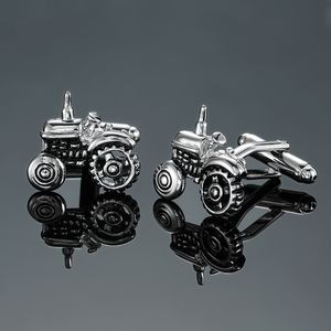 DY New high quality brass Silvery tractor Cufflinks Men's French shirt Cufflinks free shipping