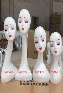 Plástico Longo pescoço Display Mannequin Head Shop Janela Modelo mostra prateleira para jóias e lenço Display9054838