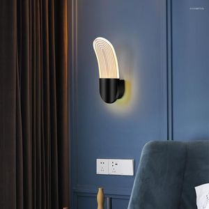 Lampade da parete Moderna arte nordica Lampada da comodino in oro nero Specchio Bagno Camera da letto Decorazioni per interni Decorazioni di illuminazione