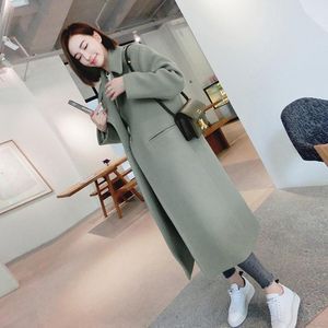 Women's Trench Coats Coat Female Women Wool 2023 Winter Fashion Casual Korean Version Slim Long Full Sleeve Plus Size 3XL