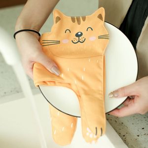 1pcs sevimli karikatür kedi el havlular uzun kedi şekli silme mendiller banyo havlular için banyo mutfak asılı havlu ücretsiz gönderim