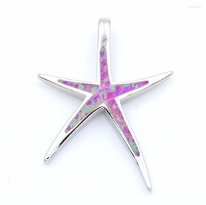 Chains Pink Starfish Fire Opal Pendant Necklace