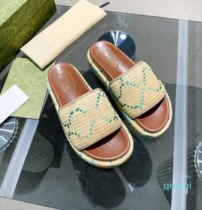 Designer Sandaler Summer Platform Casual Fashion Flat Ladies Fisherman Shoes Leather Hemp Rope