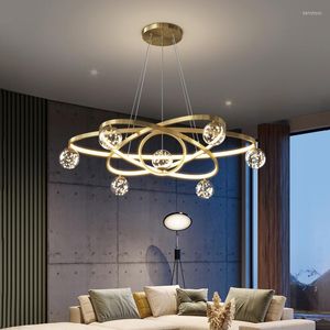 Ljuskronor Nordic Light Luxury LED Chandelier vardagsrum sovrum mat moderna ring hem inomhus belysning taklampa