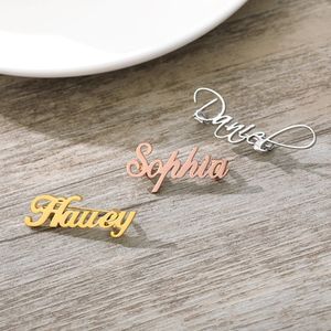 La spilla personalizzata può essere personalizzata Nome Gioielli Spilla da bavero in oro rosa Spilla da donna in acciaio inossidabile Regalo unico personalizzato