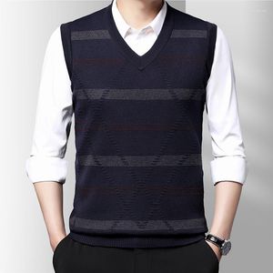 Men's Vests Sweater V-neck Knitted Daliy Clothes Men Arrival Winter Collar Vest For 2023 Casual Slim Fit