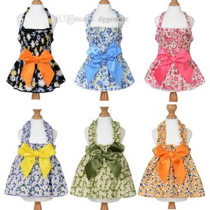 Dog Bow-Knot Floral Dress, Pet Princess Dresses for Small Girl Dog, Dog Princess Braces Suspender Skirt, Puppy Floral Summer Sundress Dog Outfit for Small Dogs Cats S A722