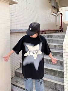 男性S TシャツハラジュクレトロヒップホップクルネックTシャツY2KビンテージブラックスターTシャツ女性ストリートウェア90Sグランジホワイトティー特大230519