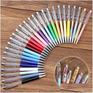 Ballpoint Pens Uczeń DIY Glitter Pen Colorf Crystal pusta pręta biuro Kreatywne zapasy zapasy upuszczania dostawy szkoły Dhytu