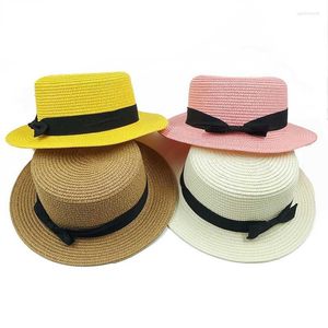 Cappelli a tesa larga per le donne Cappello da uomo Sole estivo Moda vintage Fiocco Top Spiaggia Paglia Vacanze Viaggi Panama Chapeu Feminino Eger22