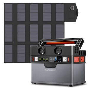 Allpowers Portable Power Station 288Wh Litium Batterisolgenerator med solpanel 100W Backup Supply 110V 220V AC Outlet