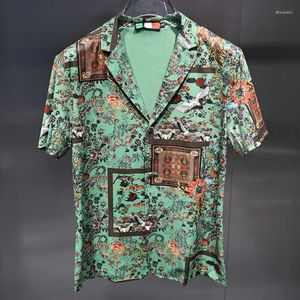 Men's Casual Shirts J0571 Fashion Men's 2023 Runway Luxury European Design Party Style Clothing