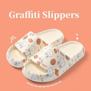 Pantofole Solid Bear Cartoon Graffiti Scarpa Estate Infradito Sandali da spiaggia Piattaforma spessa Soft Accogliente Casual Home 23519